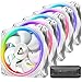 Antec Prizm White Series Lot de 5 ventilateurs RVB 120 mm adressables 5 V-3 broches 120 mm, carte mère SYNC avec 5 V-3 broches, ventilateur 120 mm avec contrôleur, ventilateurs RGB
