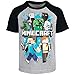 Minecraft Alex Steve Enderman Little Boys Graphic T-Shirt and French Terry Shorts Outfit Set Grey/Black 7-8