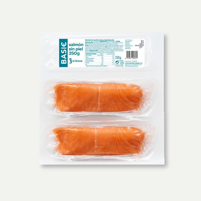 La Sirena BASIC Salmón Sin Piel, 2 x 125g (Congelado)