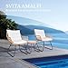 SVITA Amalfi Rattan Sitzgruppe Outdoor Gartenlounge Sitzgruppe 2 Personen Balkonset 3-TLG. Gartenmöbel Set inkl. Kissen Bistroset Polyrattan Natur