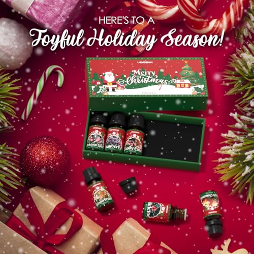 Christmas-Fragrance-Oil-Set-ARVIDSSON-Holiday-Essential-Oils-for-Diffuser-Mistletoe-Gingerbread-Apple-Cinnamon-Candy-Cane-Cranberry-Christmas-Spirit-Merry-Christmas-Scented-Oil-Gift-Set