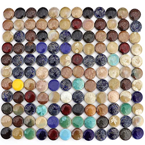 Litmind 1.1Lb Round Ceramic Mosaic Tiles For Crafts, Assorted Colors And Patterns Porcelain Tiles, Ideal For Crafts, Mosaic Art Projects & Home Decor #TOP22