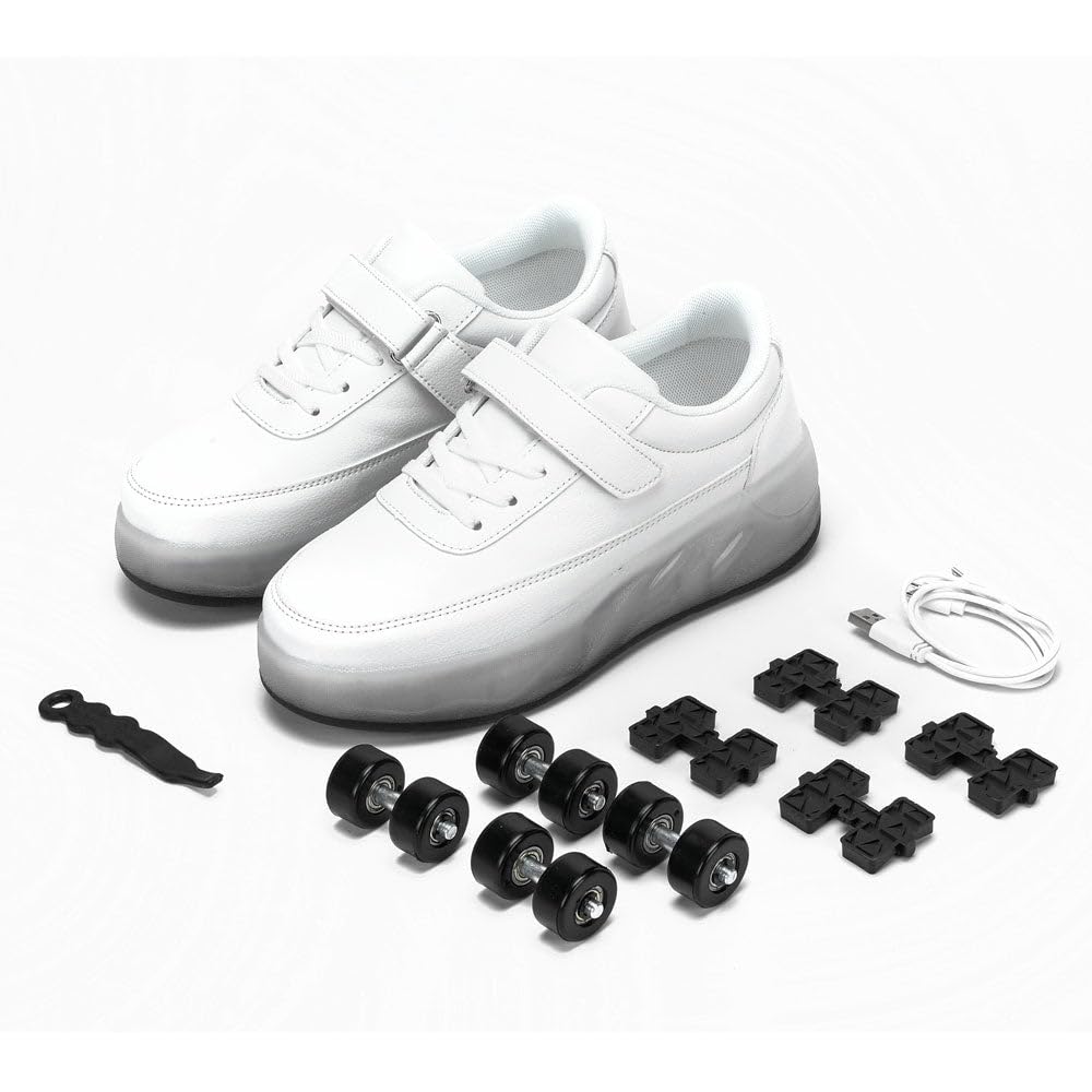 Scarpe Ragazza da Ragazzo con Ruote, 2 in 1 per Bambini, con rotelle, per Skateboard, Sneakers