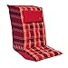 Homeoutfit24 Sylt, cuscino per sedia da giardino, con schienale alto, con poggiatesta rimovibile, 120 x 50 cm