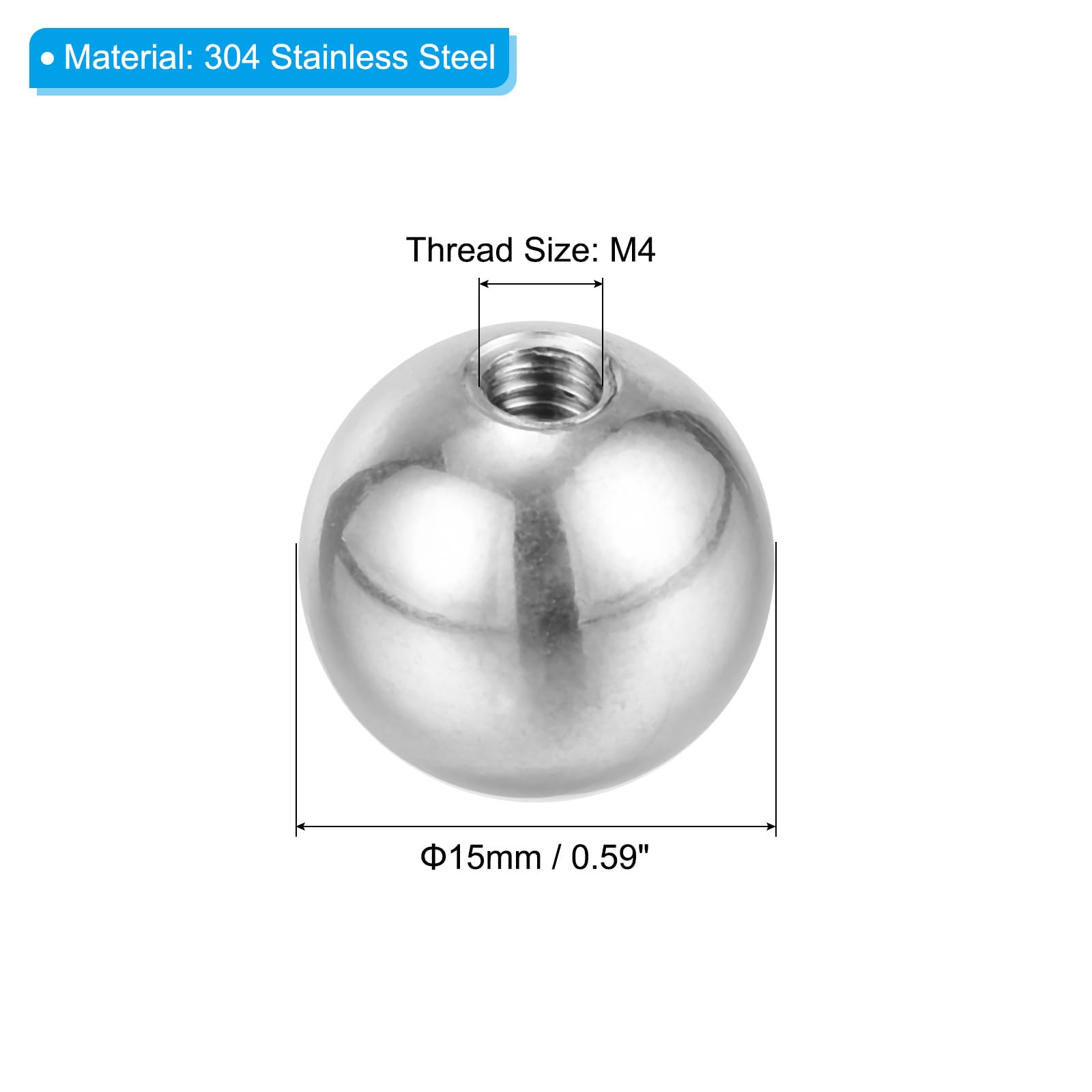 PATIKIL M4x15mm Ball Nuts Knob - Image 2