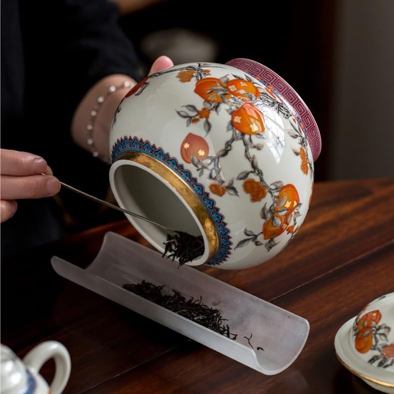 LYGSWDB Zestaw do herbaty Puszki do herbaty Retro puszki do herbaty Ceramiczne zamknięte puszki Puszki do przechowywania herbaty domowej Dzbanki do herbaty na sypką herbatę Słoik do przechowywania