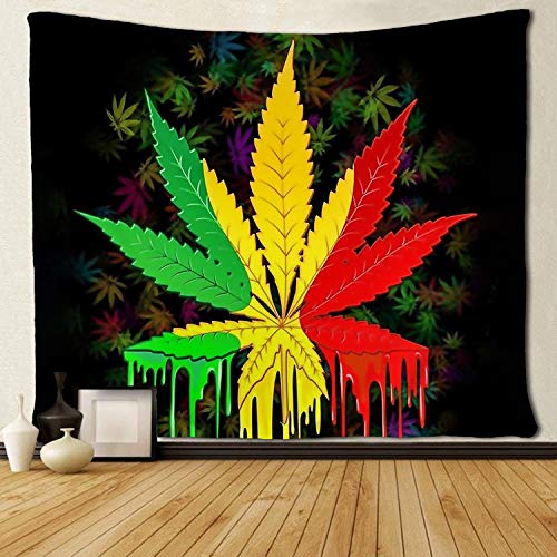 SARA NELL Tapestry Reggae Rasta Marijuana Leaf Weed Tapestries Wall Hanging Throw Tablecloth
