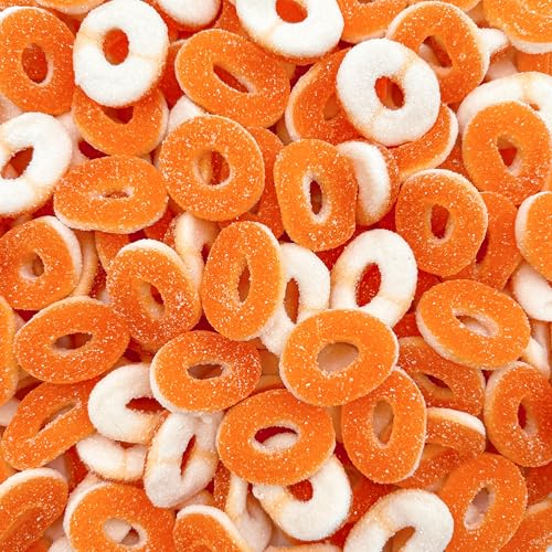 Image of Peach Rings Gummy Candy | 2 Lb Bag | Sweet and Sour Candy | Gummy Rings with Chewy Texture | Classic Peach Gummies for Parties, Snacking & Buffets
