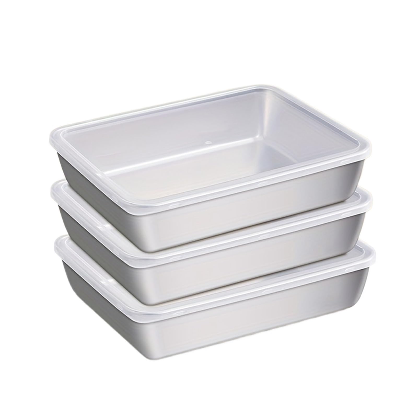 6-teiliges Frischhaltedosen-Set aus Edelstahl – luftdichte Küchenorganisatoren for Kühlschrank/Speisekammer/Trockenwaren für Obst, Salate