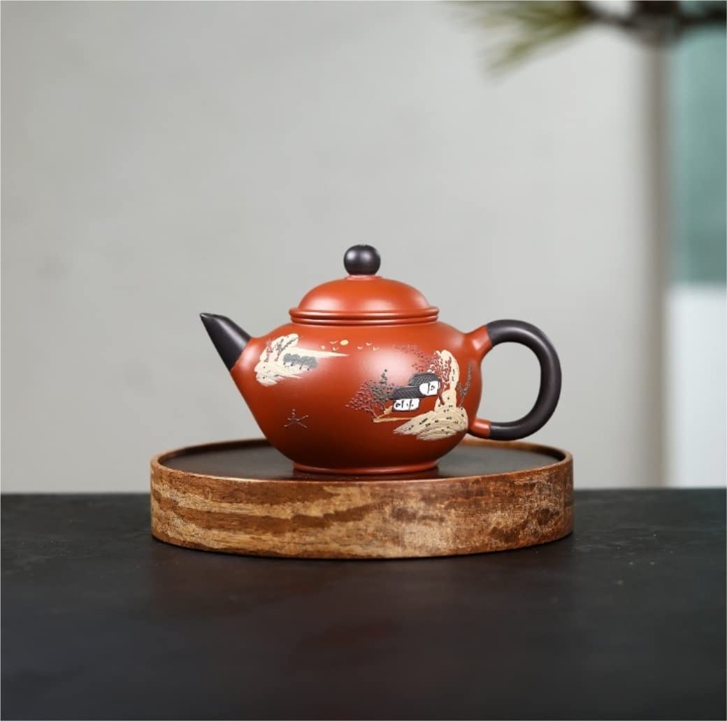 Japonaise Théière Théière en Fonte 7.4oz/0.22L Teapot Handmade Original Mine Dahongpao Tea Pot Purple Clay Teapot Home Theiere en Fonte