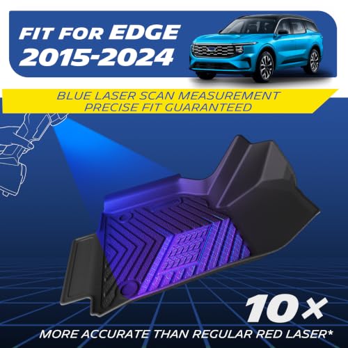 Image of Michelin Vehicle Mats for 2015-2024 Ford Edge (3 Piece) | All-Weather TPE Custom Fit Liner, Premier B