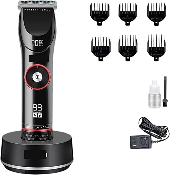 ARTSZY Tagliacapelli Luxury Wireless Charge T Tagliacapelli 3500mAh 10H Tagliacapelli Testa in acciaio inossidabile Taglio professionale da barbiere for uomo Macchina for la cura dei capelli e lo styl