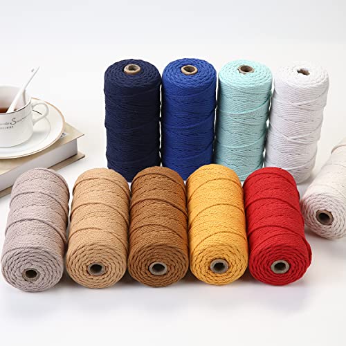 GOHOF Macrame Cord 3mm x 100m - Premium Cotton Rope, 4 Strand Twisted Soft String for Macrame Art Without Chemicals (White) - Image 4