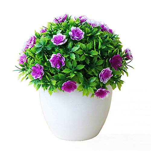 Whiie891203 Artificial Fake Flowers Plants,1Pc Potted Artificial Flower Stage Arrangements Wedding Bouquets Decorations Floral Table Centerpieces for Home Kitchen Garden Party Grave DIY Decor 6
