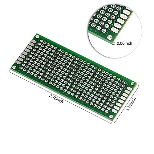 Lampvpath (Pack Of 12) Pcb Prototype Board, Double Sided Pcb Proto Board For Diy Solder Breadboard, (Color Of Red, Green, Blue) 3Cm X 7Cm(1.181" X 2.755") Universal Printed Circuit Board #TOP3