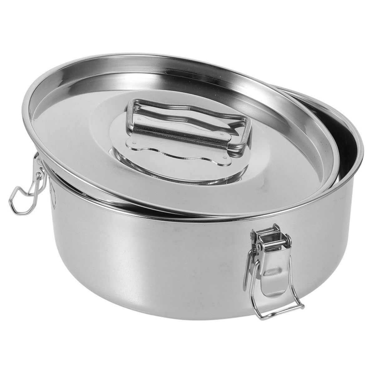 SHINEOFI Molde Sartén Diseño de Cierre y Calentamiento Uniforme de Acero Inoxidable con Tapa para Flan Adecuado para Hornear y Cocinar Flanes