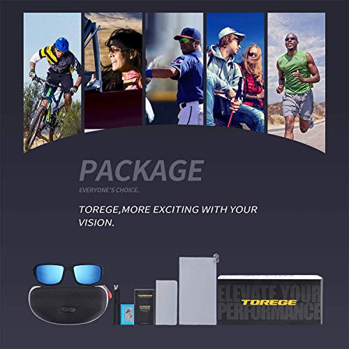image for Torege Polarized Sports Sunglasses for Men Women Cycling Running Drivi