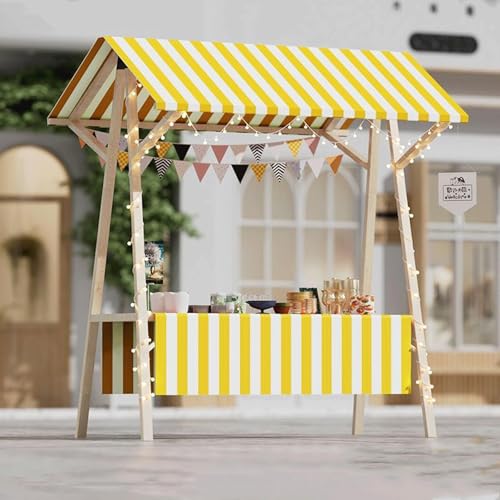 Carrito portátil plegable con ruedas y luz LED para mercados al aire libre, ferias de manualidades, venta de alimentos callejeros, ideal para vendedores