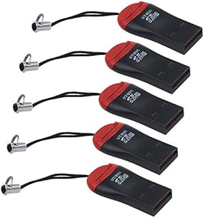 VizGiz 5 Pack High Speed Micro SD Card Adapter TF Memory Card Reader Writer USB 2.0 MicroSDHC MicroSD Transflash SDHC Flash Disk for Android Phone Camera Tablet PC Laptop