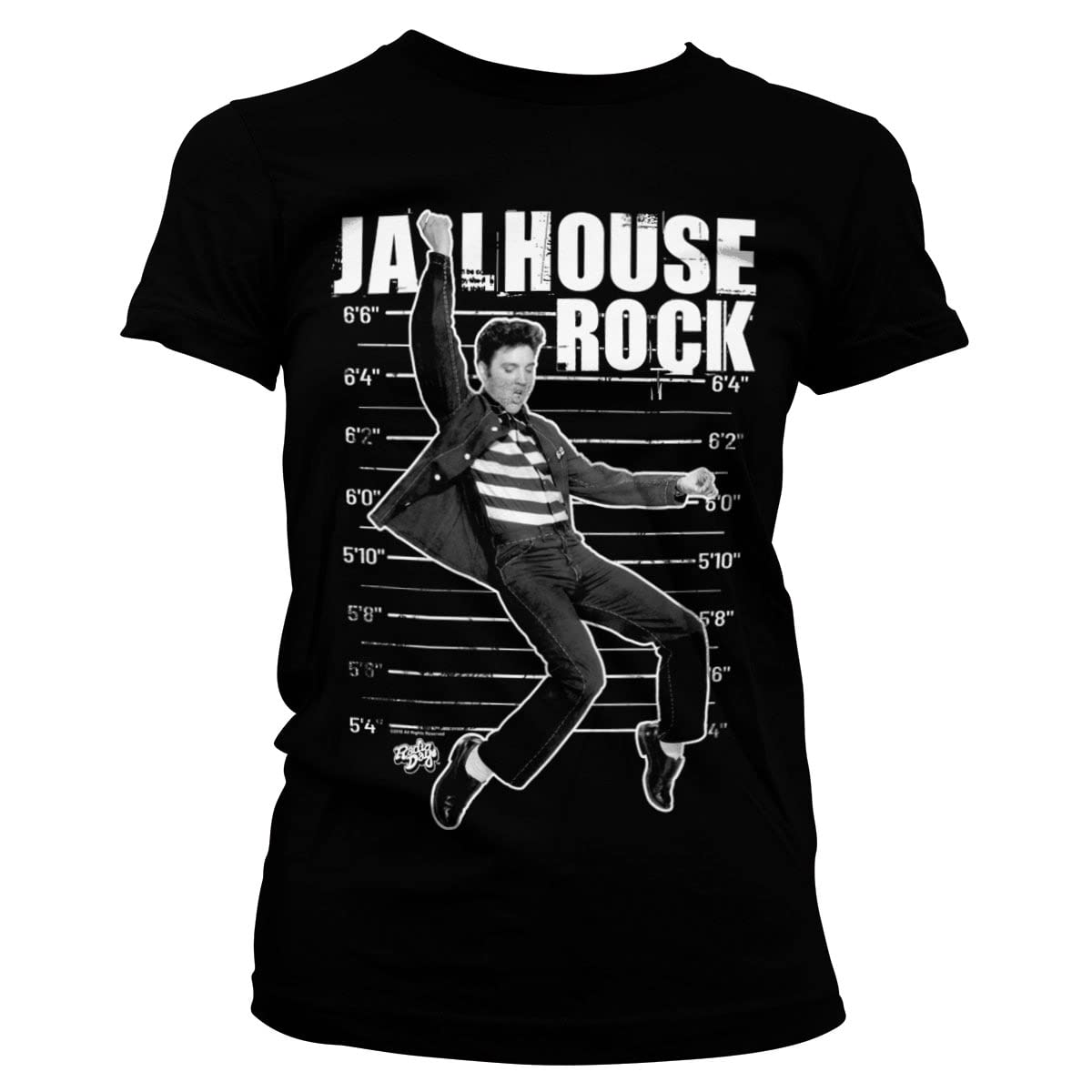 Elvis Presley Women's Black Officially Licensed Jailhouse Rock T-Shirt (Black), Large