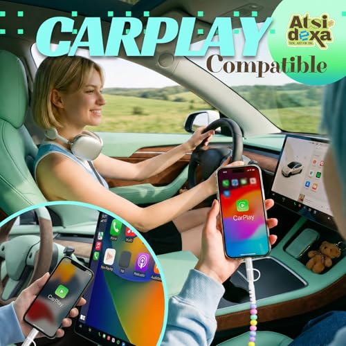 Image of 4-in-1 Beaded Charging Cable, MFi Certified, Works with CarPlay, 3.3FT 60W Fast Charger Cord for iPhone 17 /16 /15 /14 /13 /12 /11, iPad, Samsung, Android and More (Pastel Pop)