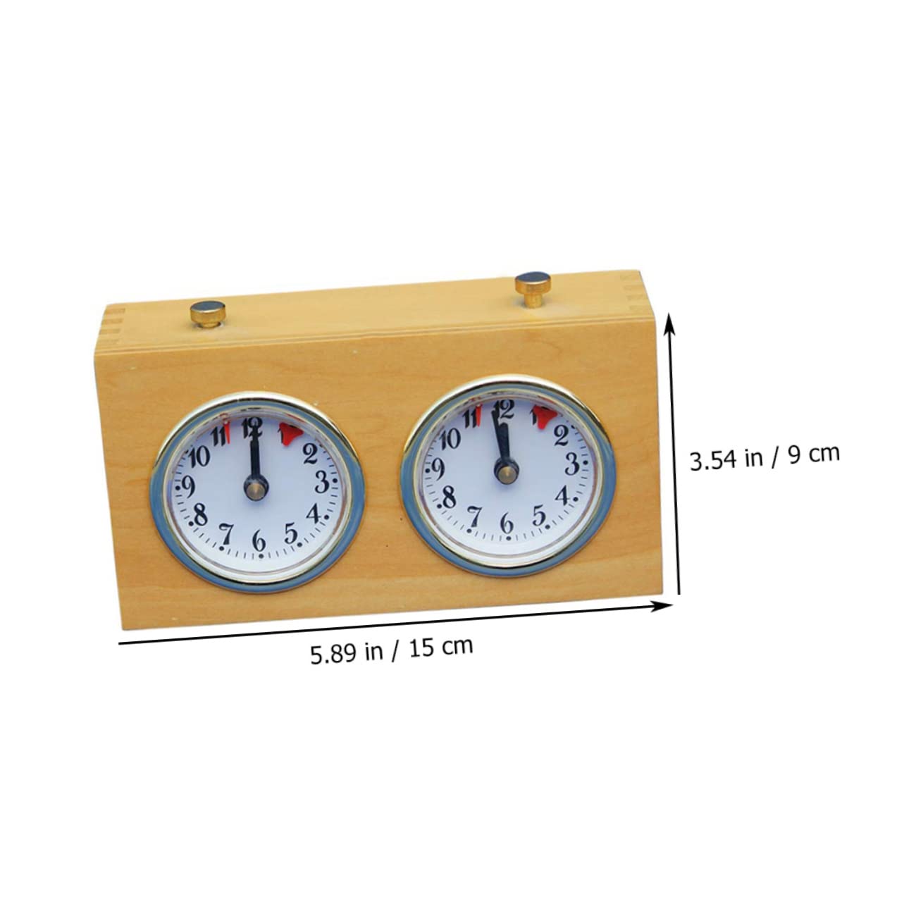 KOMBIUDA Horloge Échecs Mécanique en Bois Dispositif de Chronométrage D'échecs Simple et Portable pour Jeu de Société de Chinese Chess