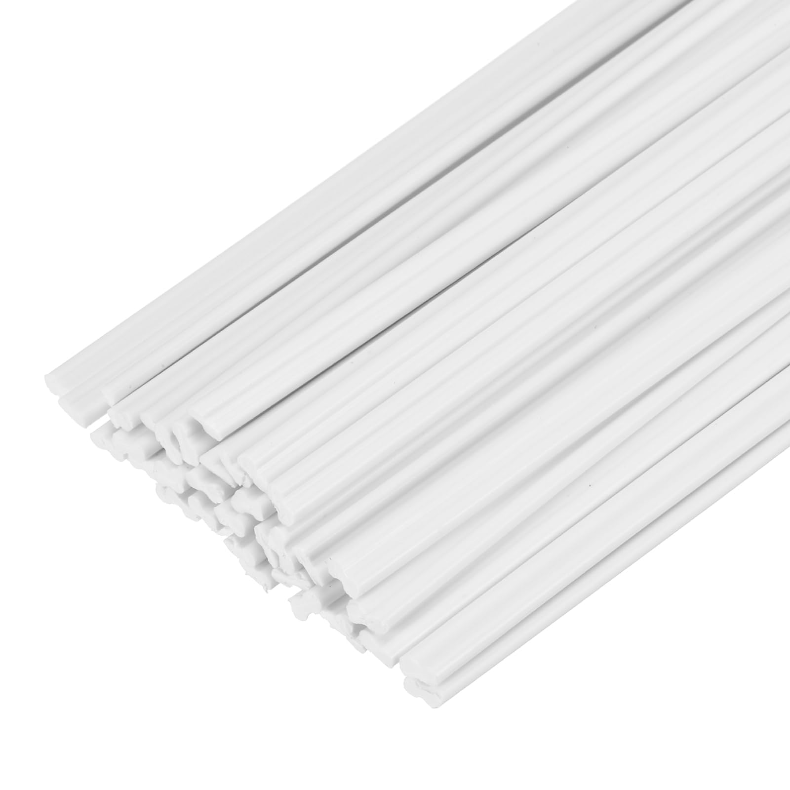 sourcing map 40pcs 8 Inch Plastic Welding Rods PVC Welding Strips Welder Rods for Plastic Welder,Car Bumper, Kayak Repair, White