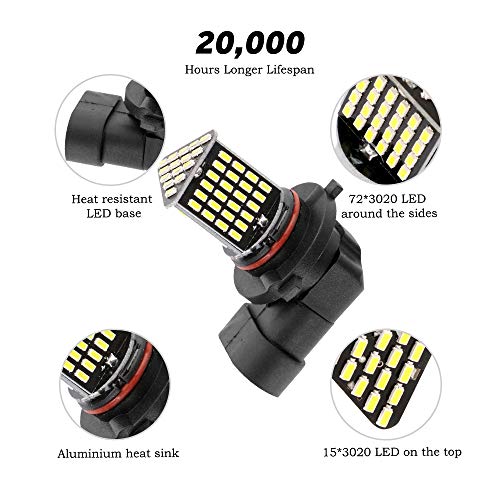 Auxbeam 9005/9006 Led Fog Light Bulb 6000K 800 Lumens Xenon White Extremely Bright, Led Light Bulb For Signal, Turn, Parking, Tail Lights (Pack Of 2) #TOP2