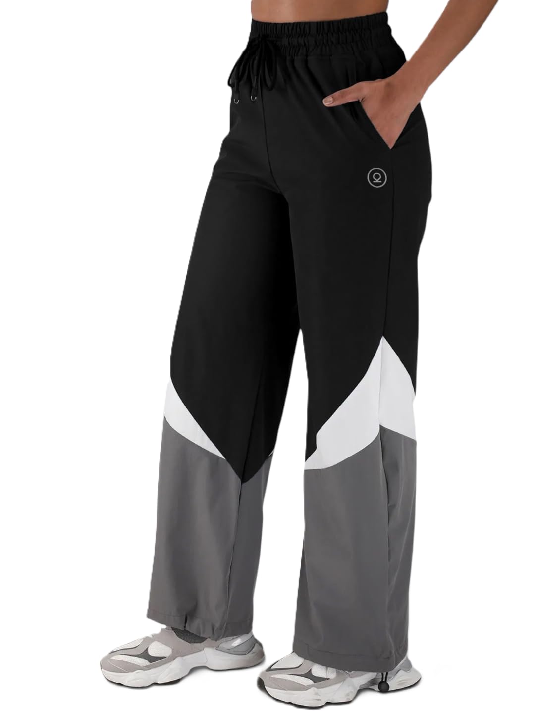 Women’s Nylon Track Pants with Colorblock Design | Lightweight Breathable Sports Pant | Relaxed Fit Activewear for Workout, Training & Everyday Comfort-image-39
