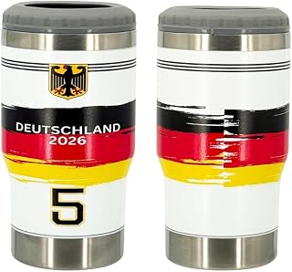 Germany #05 Fan 14oz Universal 4-in-1 Tapered Insulated Can Cooler Stainless Steel | World Cup 2026 Collector's Edition | Soccer Fan Gift | Fits 12oz & 16oz Cans & Bottles