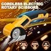 Cordless Electric Scissors - 4V Mini Electric Box Cutter, Carpet & Cardboard Cutter Tool with Replacement Blades & Storage Box, Rotary Cutting for Cardboard, Carpet, Leather, Plastic Packages