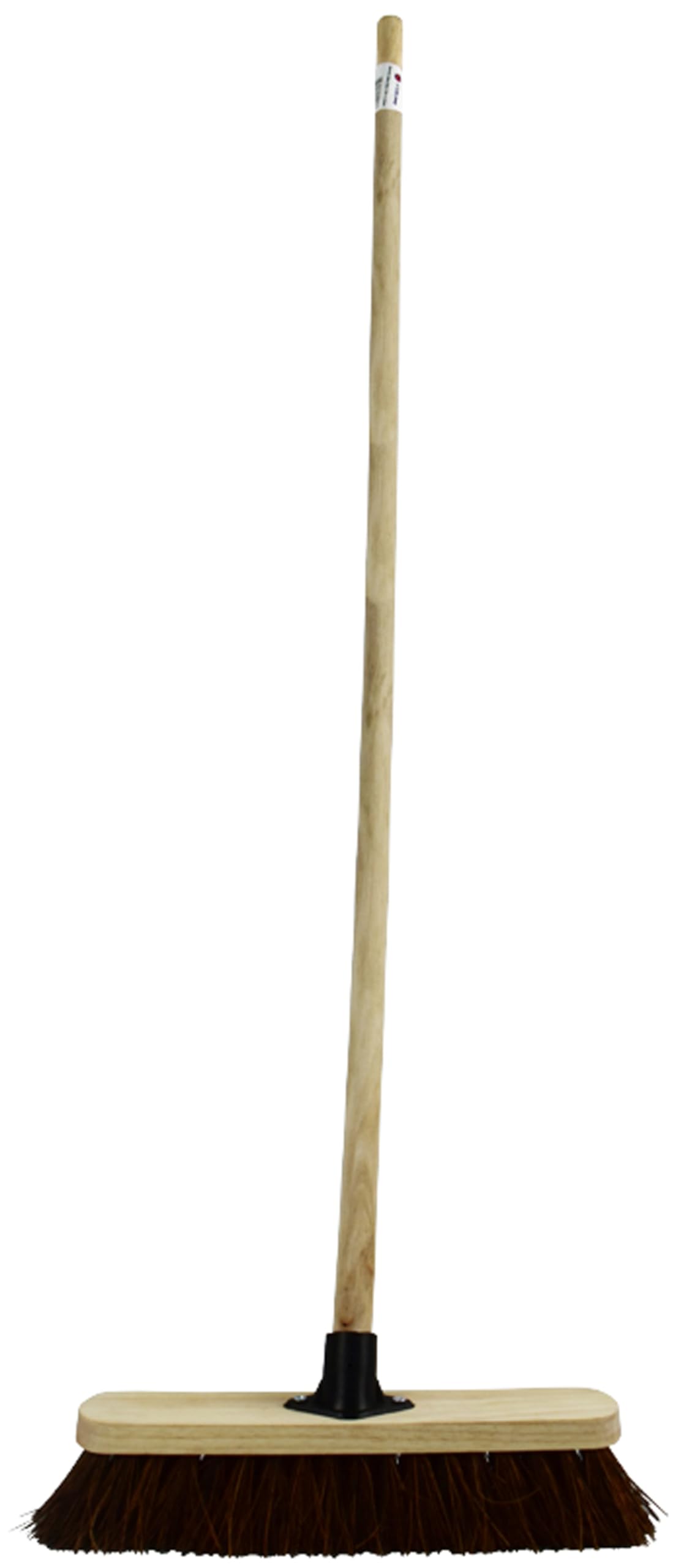12 Inch Garden Outdoor Broom with Wooden Handle Natural Stiff Bassine Hard Bristle Broom with Durable Support Bracket Yard Brush Heavy Duty Outdoor Stiff Sweeping Yard Brush
