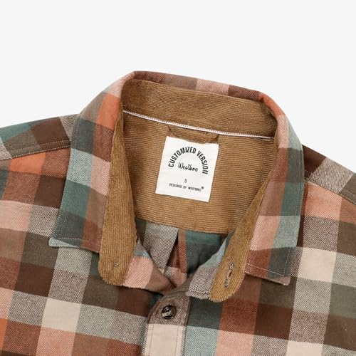 Westbro® Mens Flannel Shirts Long Sleeve Button Down Flannel Shirt for Men Plaid Shirt Mens Button Up Shirts Long Sleeve4