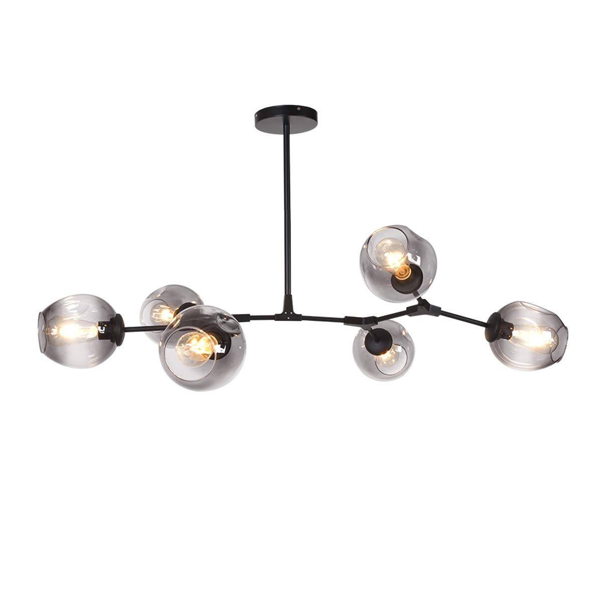 BOTOWI Modern 6-Head Molecular Chandeliers Nordic Glass Shade Magic Beans Island Ceiling Pendant Lights for Living Room Dining Room Bedroom, E27 (Without Bulbs),A