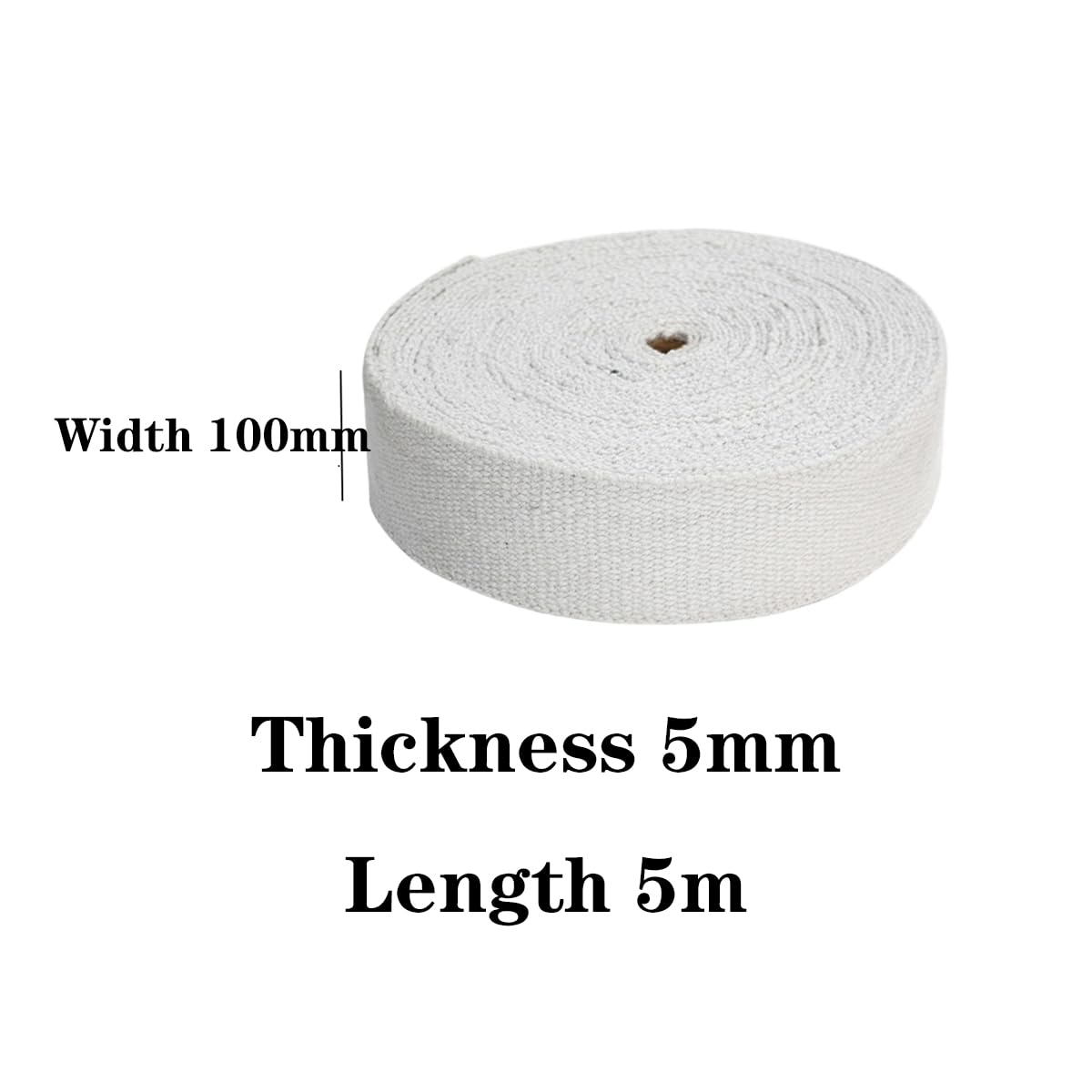 Nastro in Fibra Ceramica per Isolamento Termico ad Alta Temperatura Leggero e Durevole per Stufe, Caldaie, Camini, Forni e Applicazioni Industriali 100mmx5mmx5metri