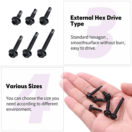 Swpeet 410 Stainless Steel Self Drilling Screw Assortment Kit - Image 4