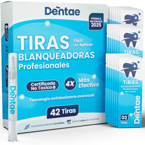 42 Tiras Blanqueadoras de Dientes + Lápiz Blanqueador | Blanqueador Dental Profesional Dental en Casa | Blanqueamiento Dental Rápido y sin Sensibilidad, Dientes Blancos en 14 días
