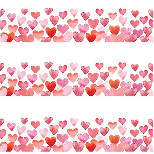 Water Color Heart Scalloped Bulletin Board Borders for Valentines Day Classroom Decoration 36 Feet