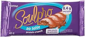 SOULPRO Chocolate Proteico Ao Leite Zero Açúcar 40g – 8,4g Proteína, Sem Glúten e Textura Cremosa