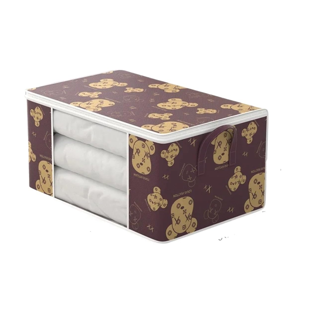 DSFIHJO Quilt Clothes Storage Bag Big Capacity Duvet Blanket Sorting Bags Dustproof Moisture Proof Space Saving Closet Storage Organizer(Coffee-L)