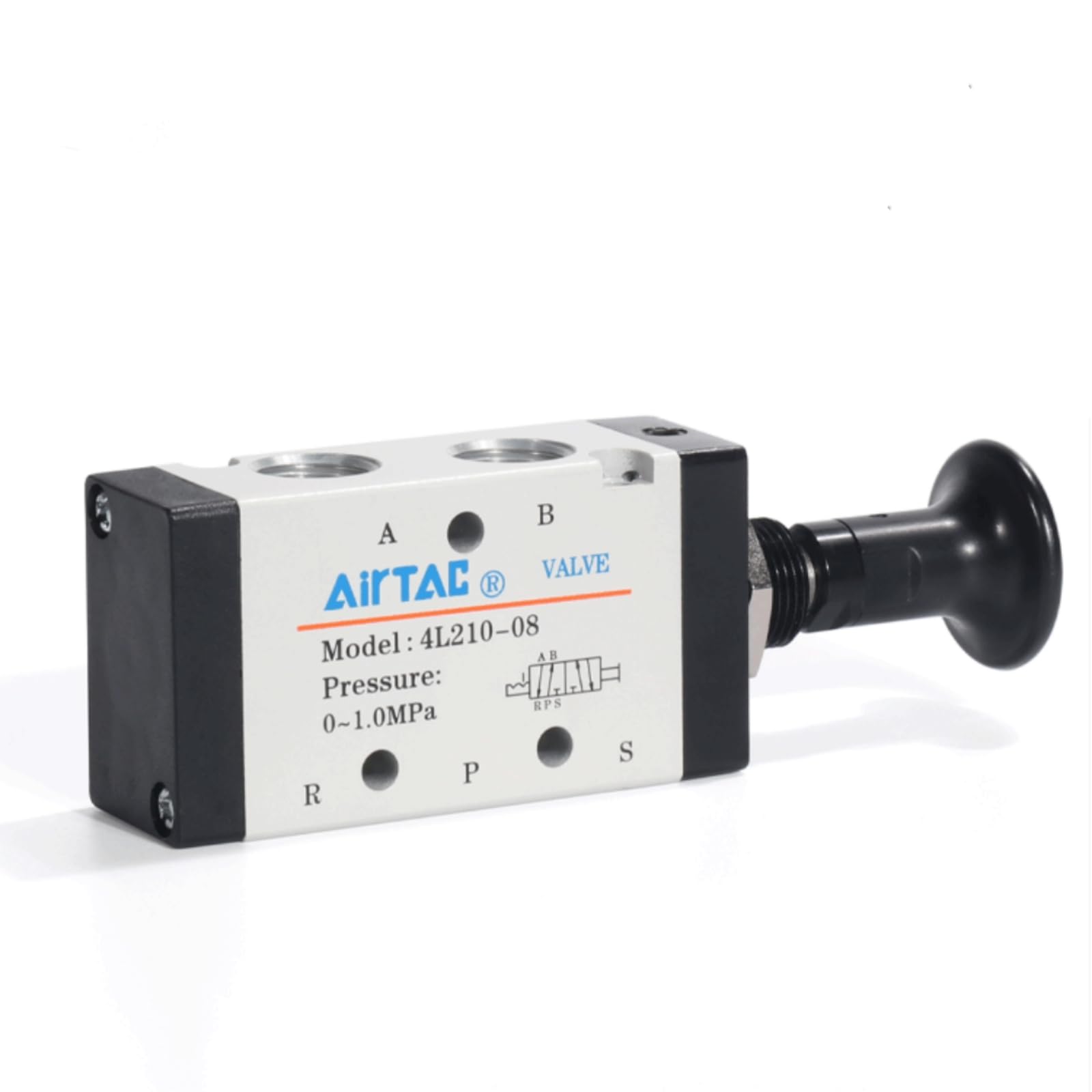 Push-Pull Valve AirTAC 4L210-08 1/4" NPT 5/2 Way Hand Lever 2 Position 5 Way Pneumatic Air Manual Control Direct Acting Type 0-145 PSI