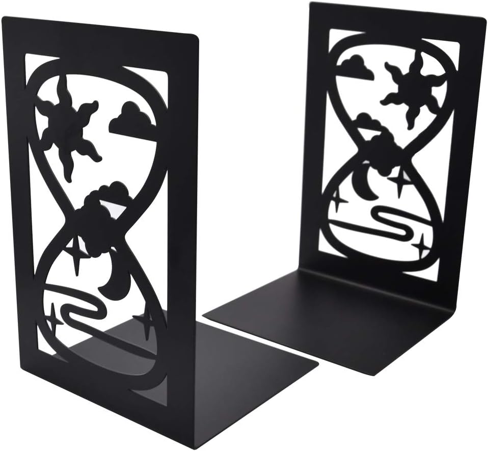 SIPLIV Minimalist Style Bookends Metal Adjustable Non Skid Books Holder Stand Book Rack Desk Bookends for School Library - Image 4