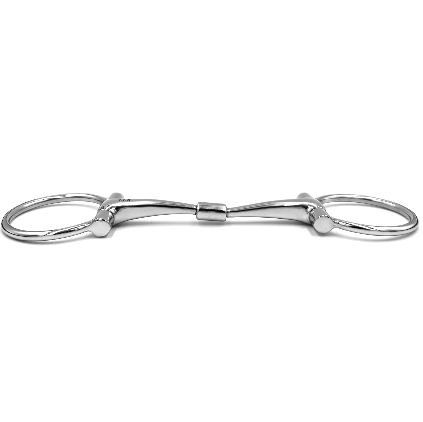 ES0244 D-Trense Doppelt Gebrochen mit Mittelzylinder Edelstahl 14mm, 13.5cm