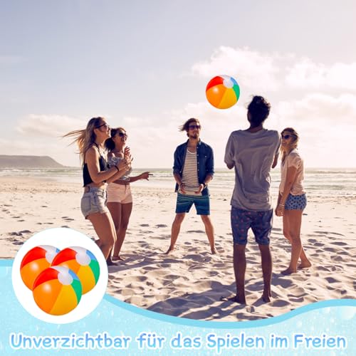 Wasserball Aufblasbar Set mit 8 Stück, 22 cm Bunte Strandbälle für Kinder, Pool, Strand und Party Spaß