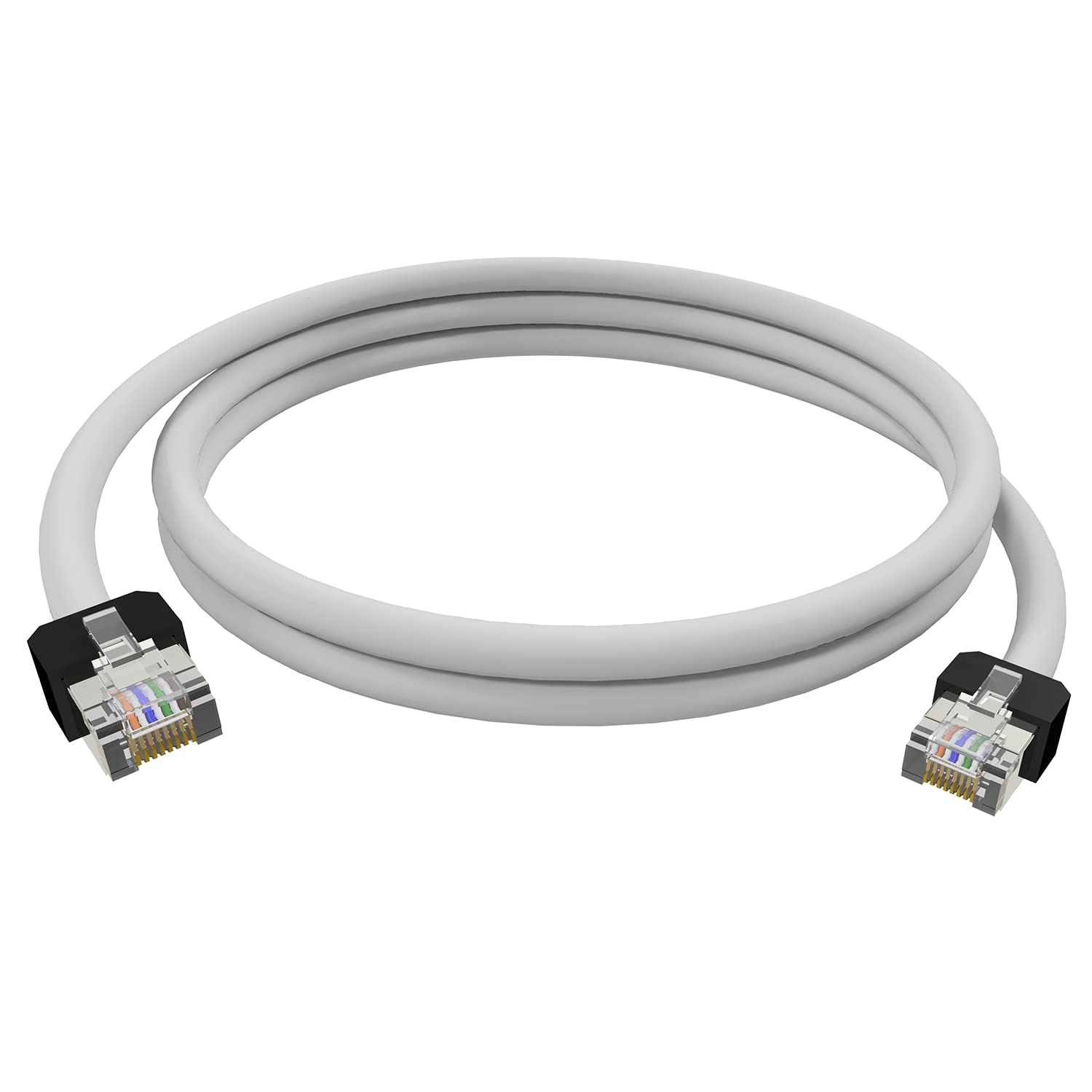 AIXONTEC 10 x 0,5 m RJ45 Netzwerkkabel kurzer RJ-45 Stecker Gigabit Cat.6 Patchkabel Ethernet LAN Kabel geschirmt Grau Schwarz