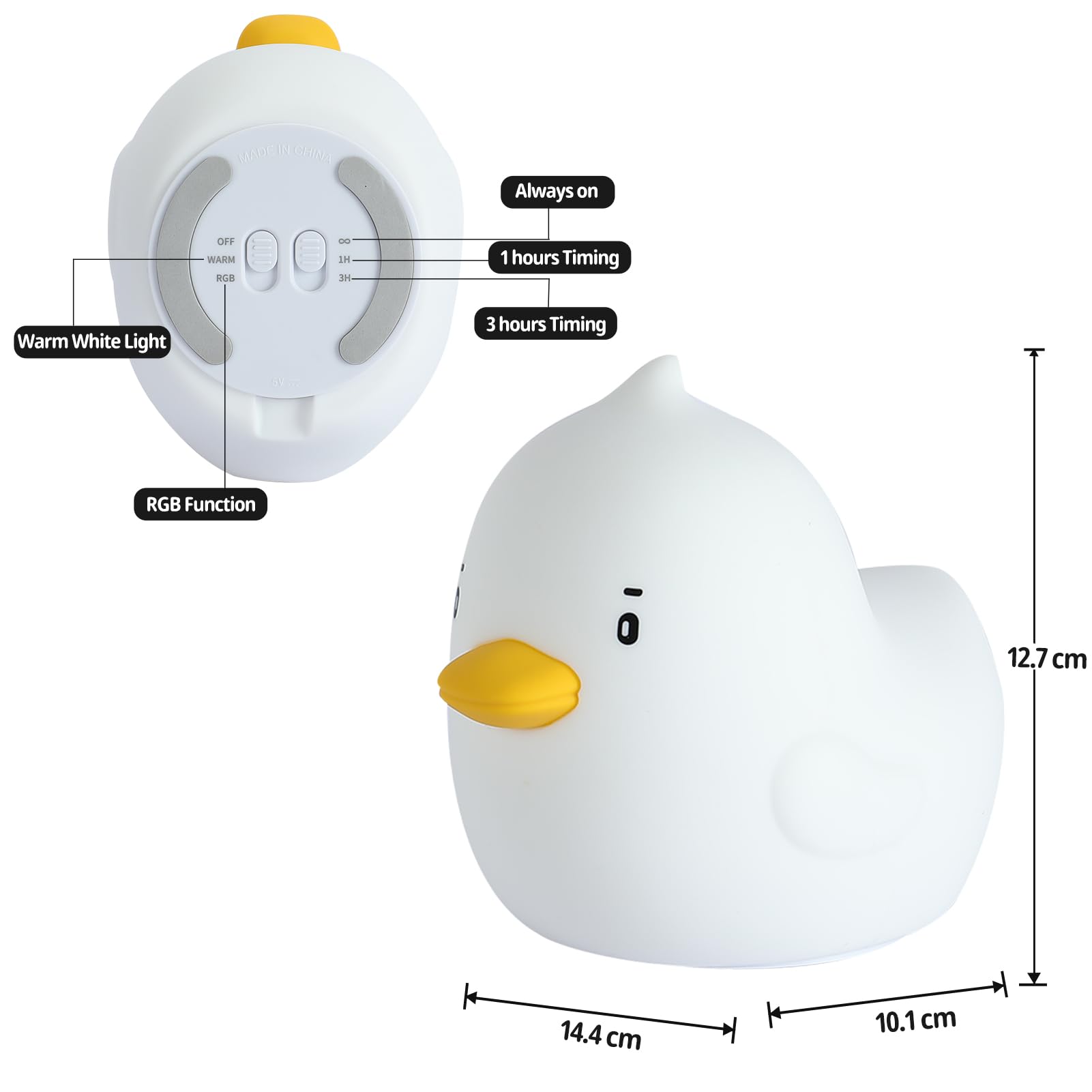 Lampada Notturna Papera Morbida Per Bambini - Ricaricabile USB Con 7 Colori E Timer L 812442