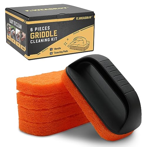Level Up Your Griddle Game with the Ultimate Cleaning Brush 5 6-Piece Griddle Cleaning Kit for Blackstone, Flat Top Grill Cleaning ...