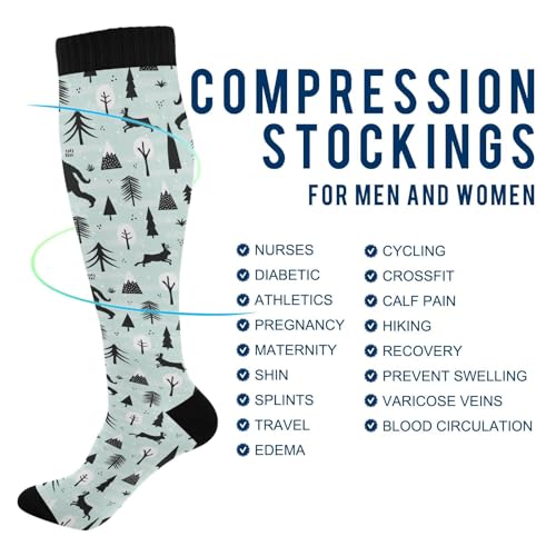 Image of Compression Socks for Women & Men, Knee High Socks for Circulation Medical Running Athletic Nurse Travel