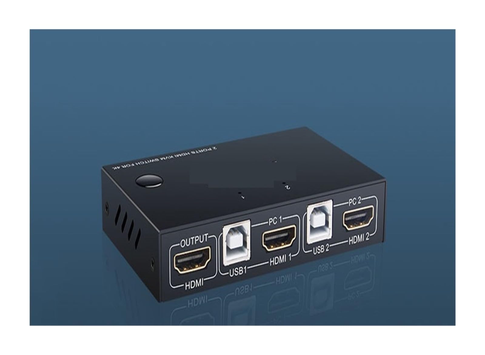 Conmutador KVM 4K de 2 entradas y 1 salida HDMI con puertos USB para teclado y ratón