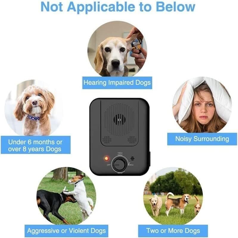 Dispositivo antiladridos para perros, control ultrasónico automático para perros con 4 sensibilidad y frecuencia, 50 pies de largo alcance eficaz para exteriores e interiores